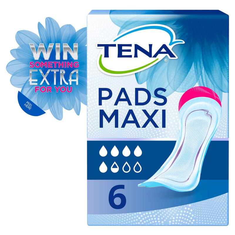 Tena Discreet Maxi incontinence pads 6 pack (British brand)
