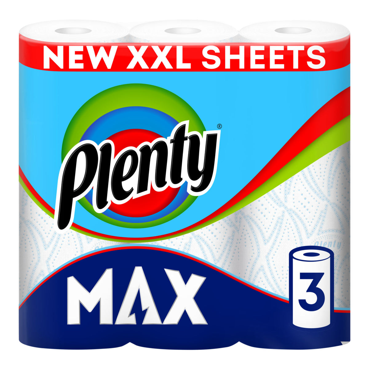 Plenty Max kitchen roll 3 rolls strong and absorbent (British brand)