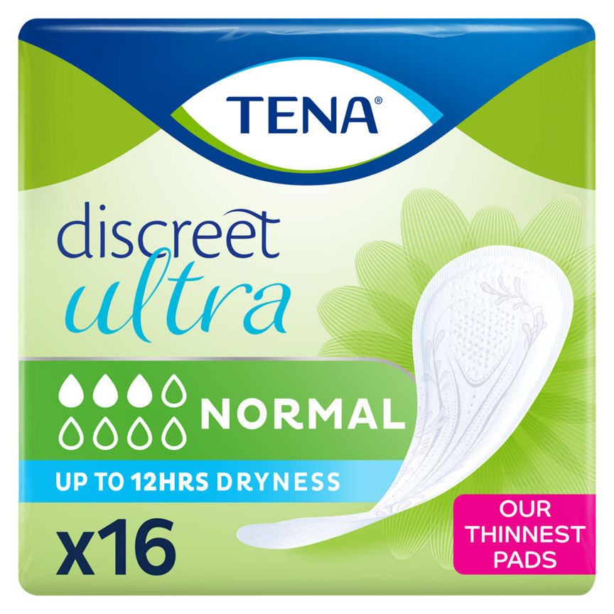 Tena Discreet Ultra Normal Pads 16 pack GOODS ASDA   