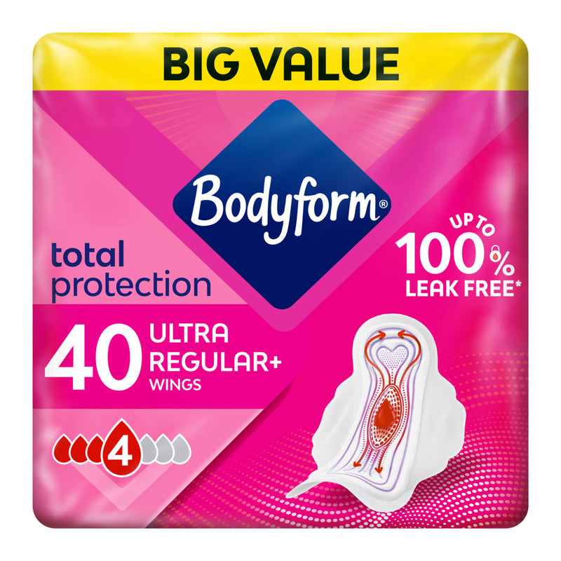 Bodyform sanitary towels Ultra Normal with wings 40 pack, UK version