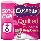 Cushelle Quilted Raspberry & Rhubarb 50% Longer Lasting Toilet Tissue 6 Equals 9 Regular Rolls GOODS ASDA   