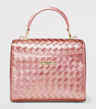 Aspinal of London midi metallic leather Mayfair handbag, UK version