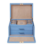 Smythson Panama jewellery box with three drawers and turnlock fastening (British brand)