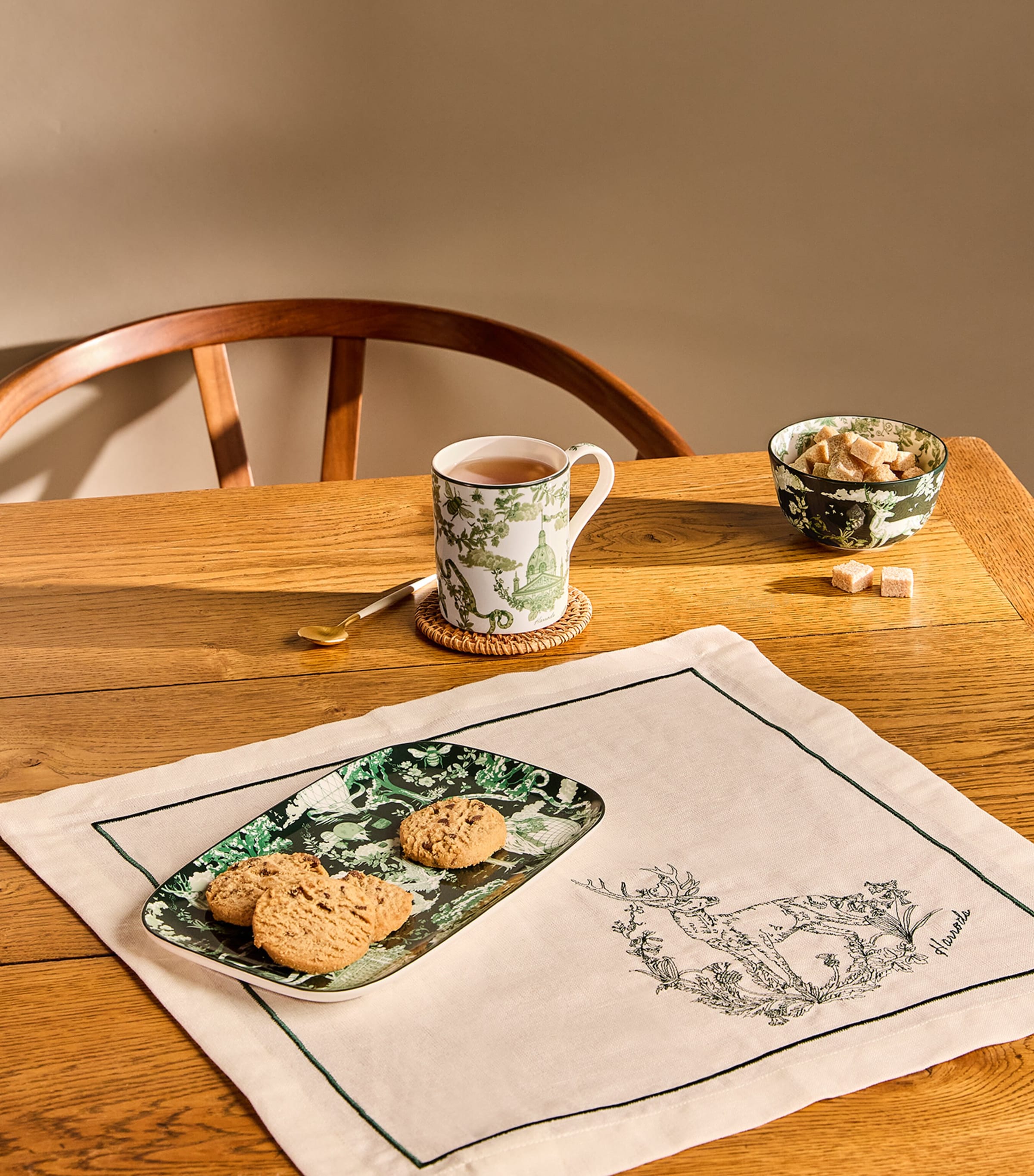 Harrods bone china Toile trinket tray 25cm x 15cm, UK version