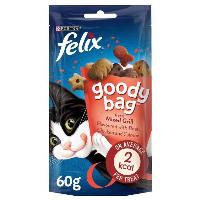 Felix Goody Bag Mixed Grill Beef Chicken & Salmon Cat Treats   60g GOODS M&S   