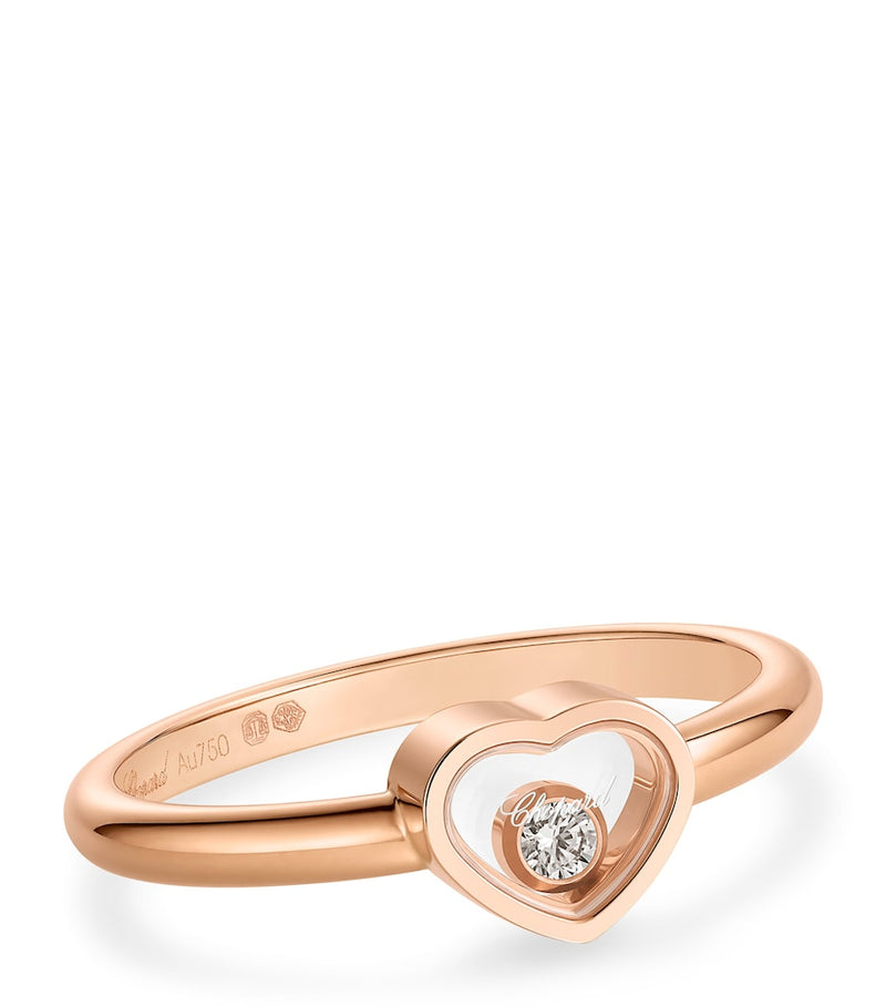Chopard rose gold and diamond Happy Hearts ring (British brand)