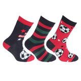 FLOSO Kids Retro Gripper Socks (3 Pairs) (UK 9-12) GOODS Superdrug Red/Navy  