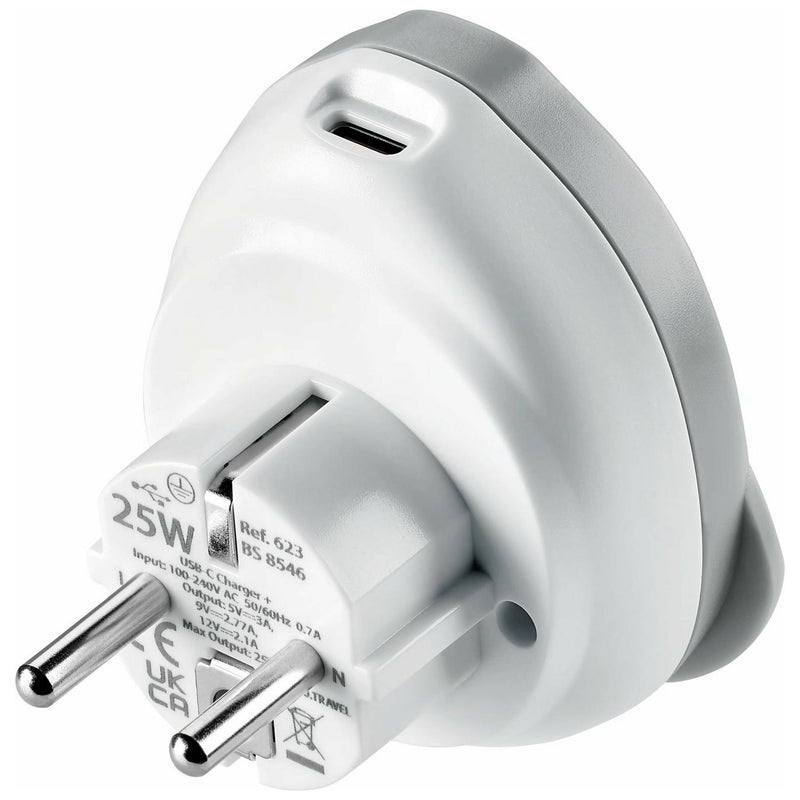 Go Travel USB-C EU travel adaptor - British product
