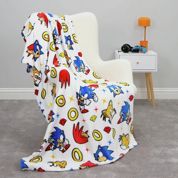 Sonic the Hedgehog fleece throw white 100x150cm - British product