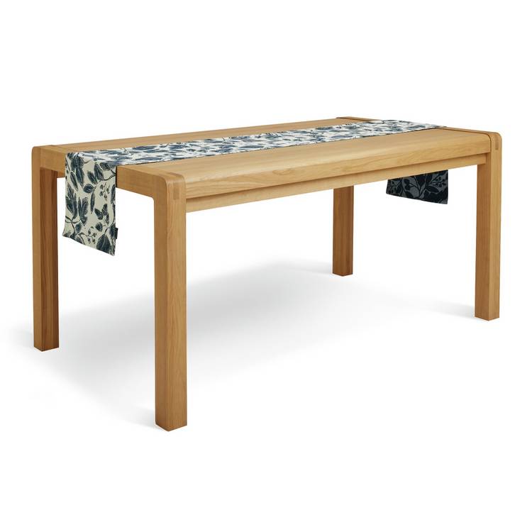 Habitat floral reversible cotton table runner navy, UK version