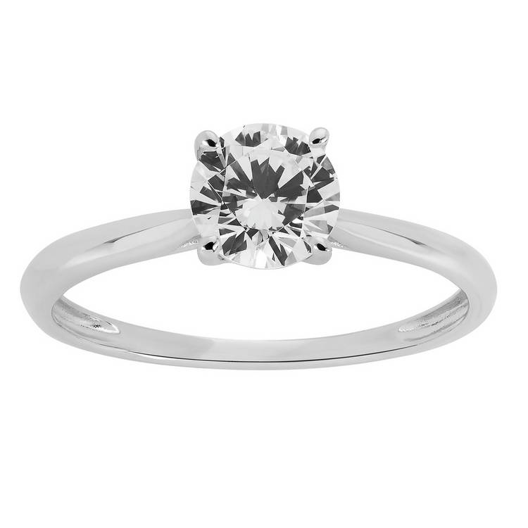 Revere 9ct white gold cubic zirconia engagement ring size M (British brand)