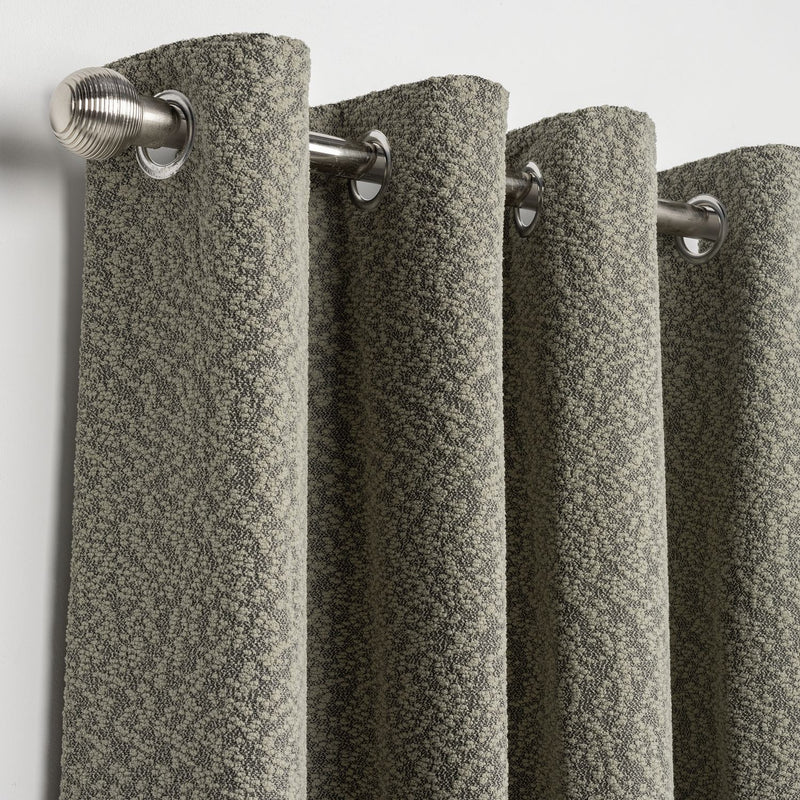 Habitat Boucle Blackout Eyelet Curtains - Green - 168x229cm