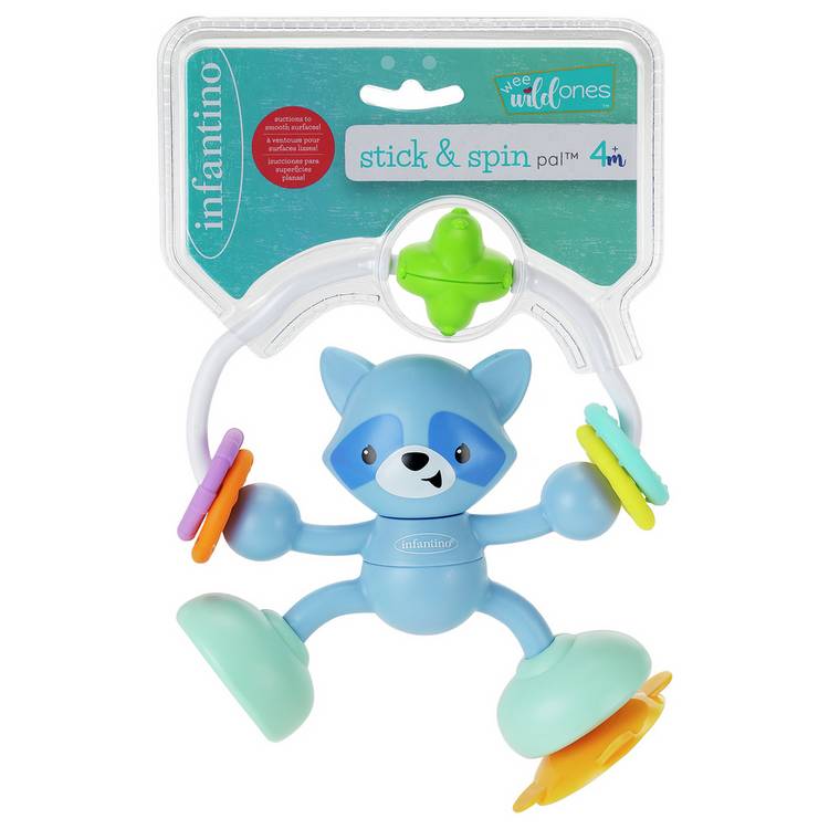 Infantino Stick And Spin Pal Racoon baby suction toy (British brand)