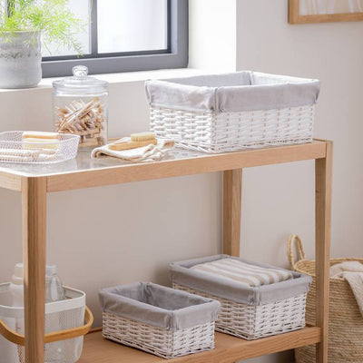 Argos Habitat Pack of 3 Wicker Storage Basket - White- Buy online at McGrocer