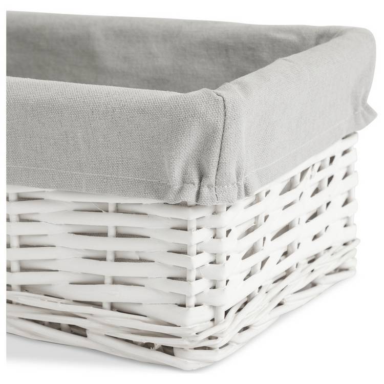 Habitat pack of 3 wicker storage baskets white (British brand)