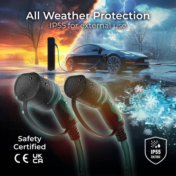 Masterplug Mode 3 EV charging cable 5m, imported from the UK