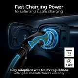 Masterplug Mode 3 EV charging cable 5m, imported from the UK