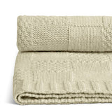 Habitat knitted check throw oatmeal 125x150cm, UK version
