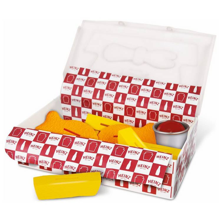 Heinz toy fish and chips play food set with condiments, imported from the UK