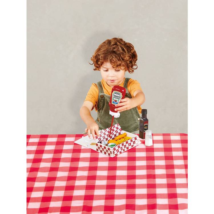 Heinz toy fish and chips play food set with condiments, imported from the UK