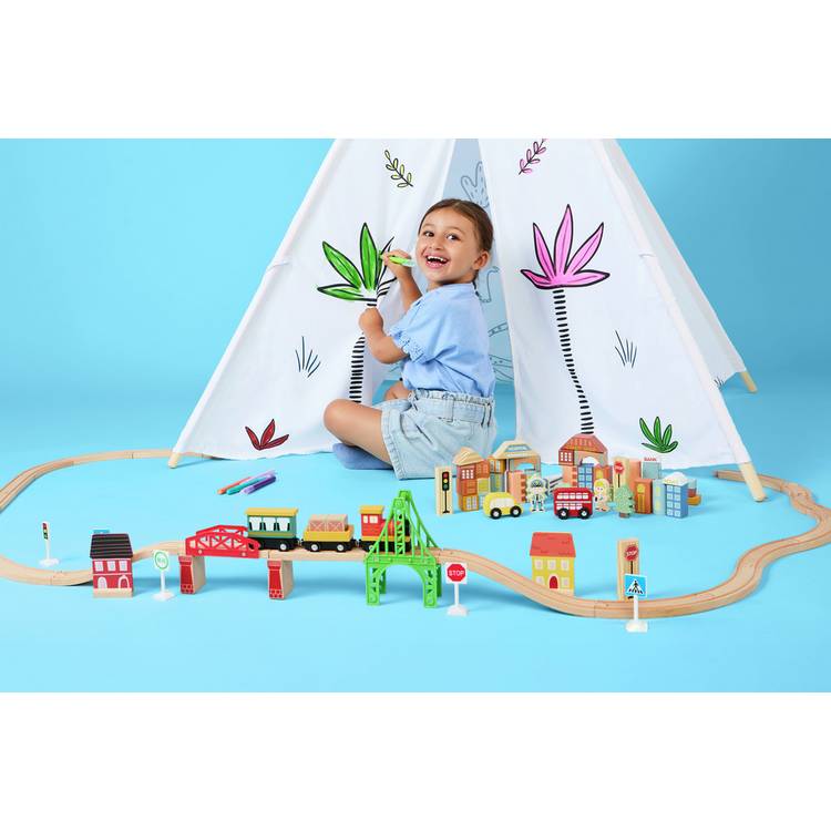 Chad Valley wooden train, imported from the UK
