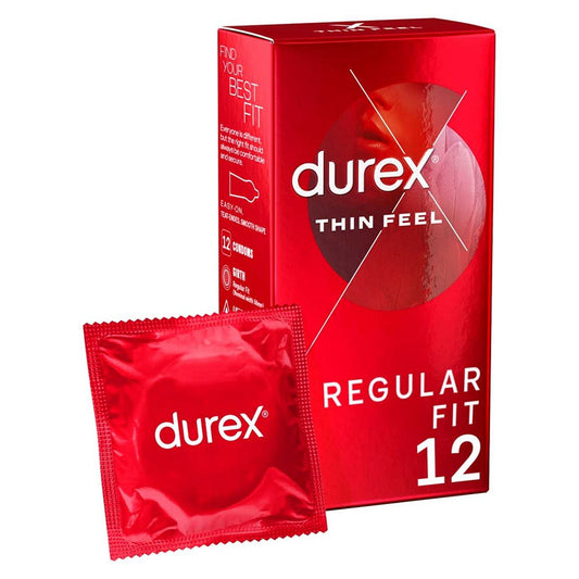 Durex Thin Feel Condoms Extra Silicone Lube -  Regular Fit - 12 pack GOODS Boots   
