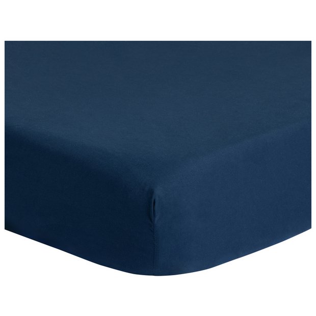 Home Essentials navy fitted sheet single, imported from the UK