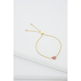 Ted Baker gold plated pink crystal heart adjustable bracelet - British product