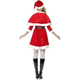 Smiffys Miss Santa costume red dress with cape and belt (British brand)