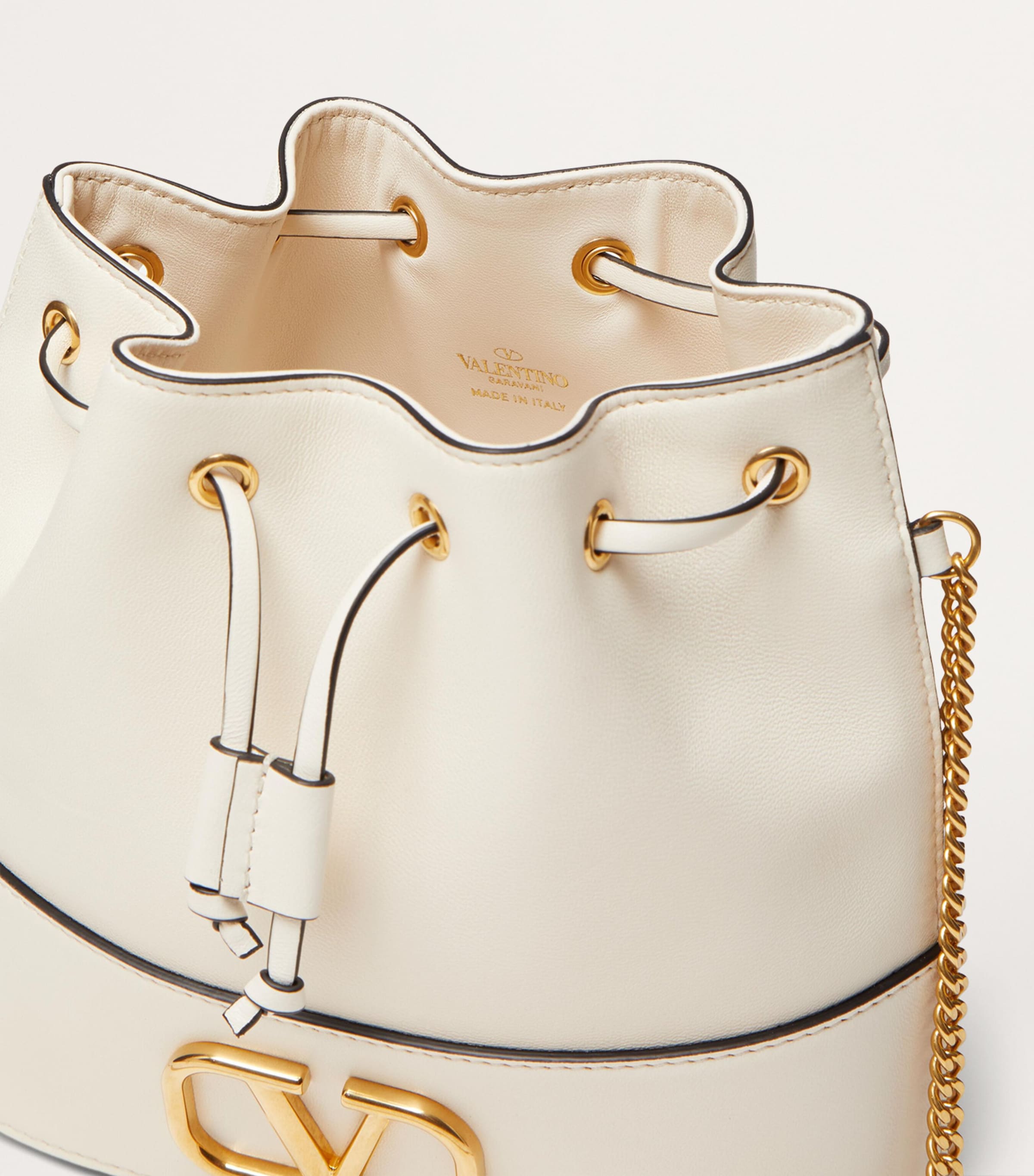 Valentino Garavani VLogo leather bucket bag, imported from the UK