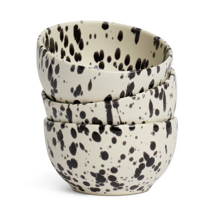 Habitat Jackson 3 piece nibble bowls in black (British brand)