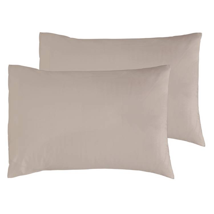 Habitat cotton rich 180TC standard pillowcase pair in neutral - British product