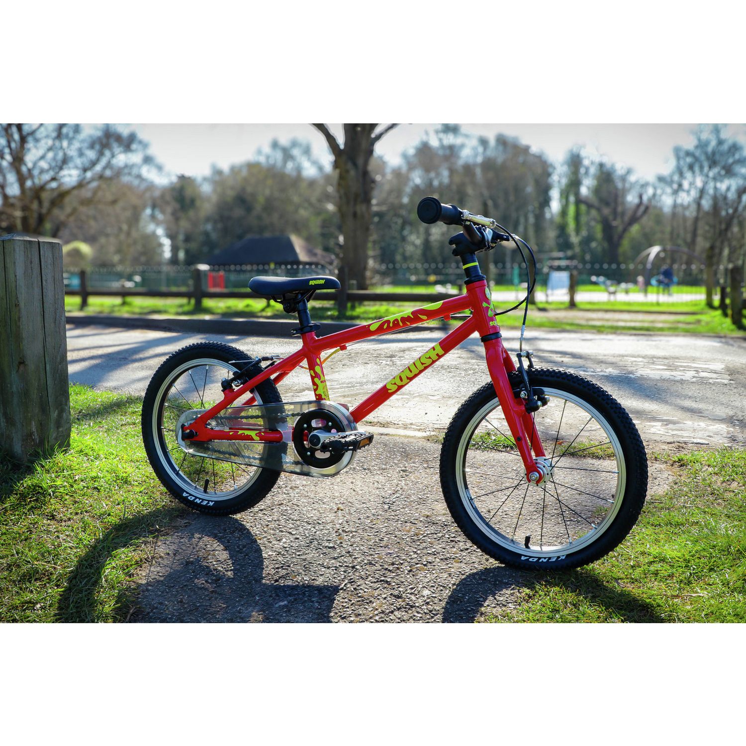 Squish 16 inch kids bike in red, imported from the UK