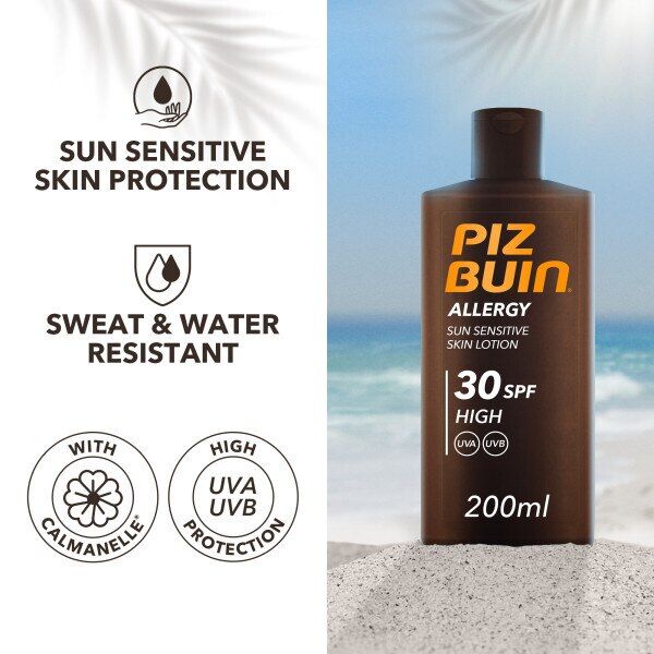 Piz Buin Allergy Sun Sensitive Skin Lotion SPF 30 High 200ml GOODS Superdrug   