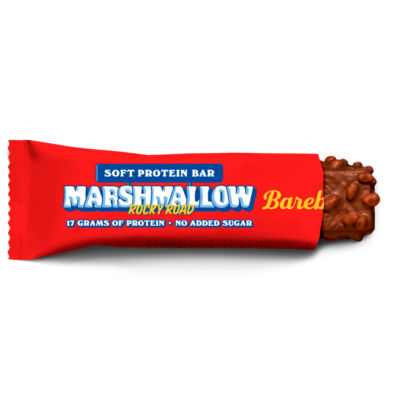 Barebells Marshmallow Rocky Road protein bar 55g, imported from the UK