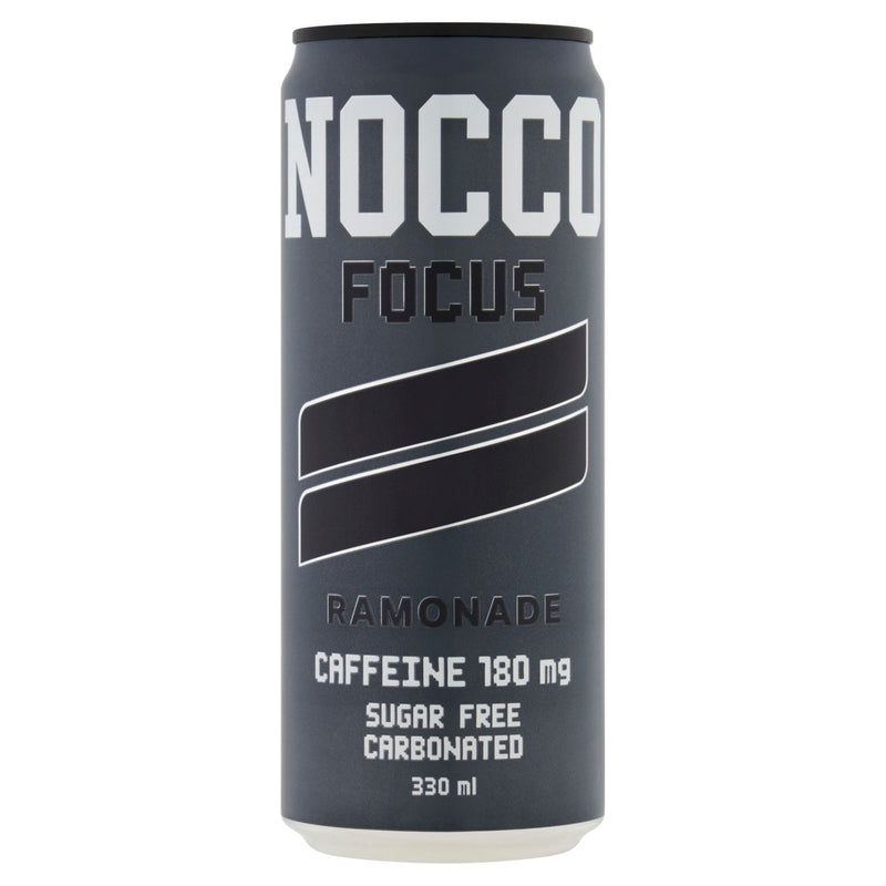 Nocco energy drink Focus Ramonade 330ml, imported from the UK