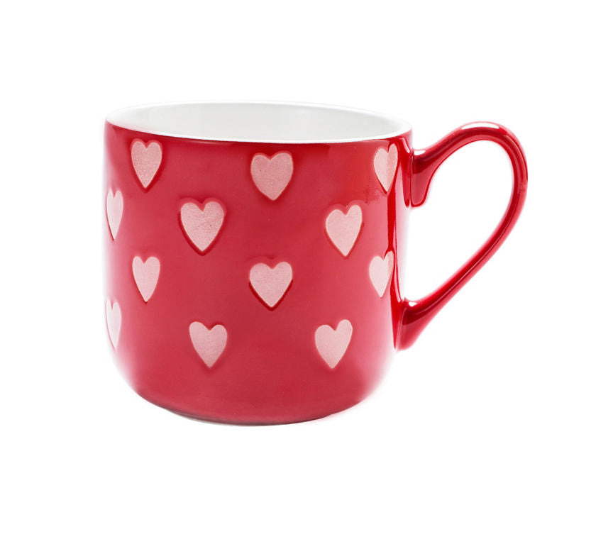 George Home Red Hearts Single Mug GOODS ASDA   