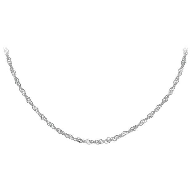 Revere 9ct white gold twisted curb necklace 18 inches (British brand)