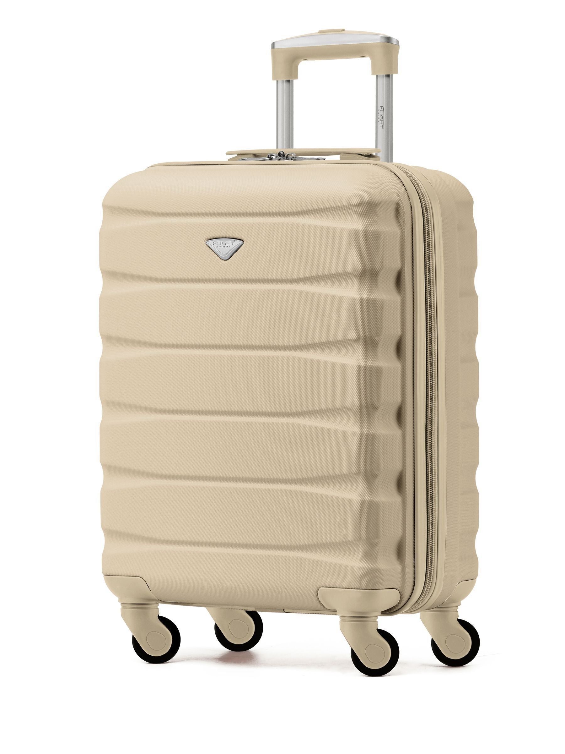 Flight Knight Champagne 55x40x20cm Ryanair Priority 4 Wheel ABS Hard Case Cabin Carry On Hand Luggage