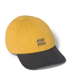 Miu Miu drill baseball cap with embroidered logo (British brand)