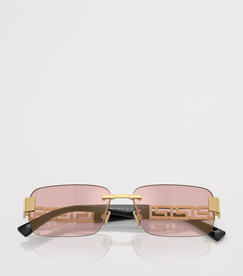 Versace Metal Rectangular Sunglasses Tinted, UK version
