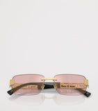 Versace Metal Rectangular Sunglasses Tinted, UK version