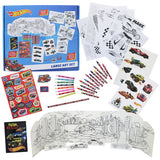 Hot Wheels large art colouring set with crayons and pencils, imported from the UK