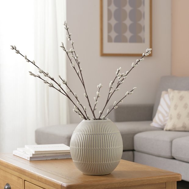 Argos Home artificial cream pussy willow stems 94cm, imported from the UK