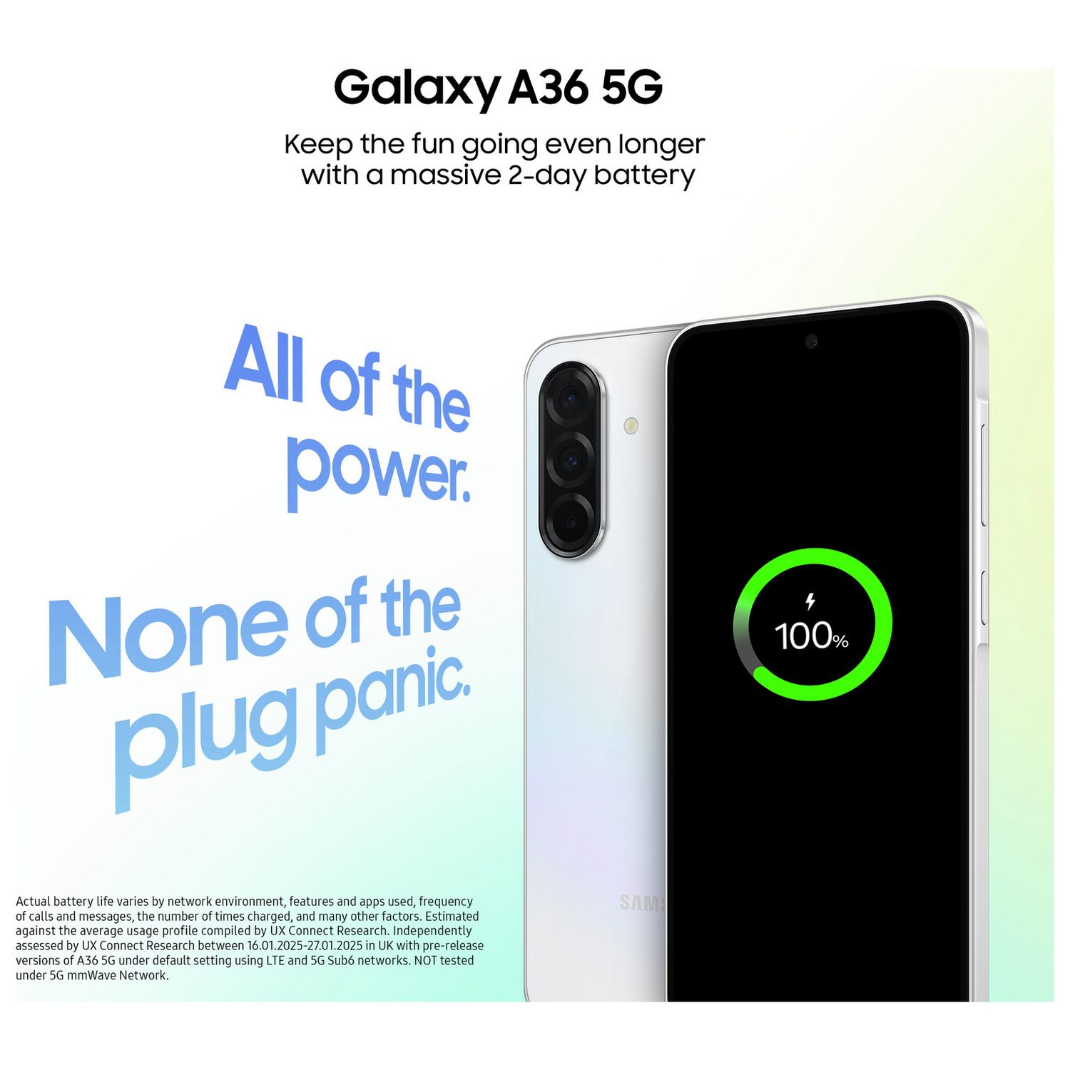 Samsung Galaxy A36 5G smartphone 256GB Lime, imported from the UK