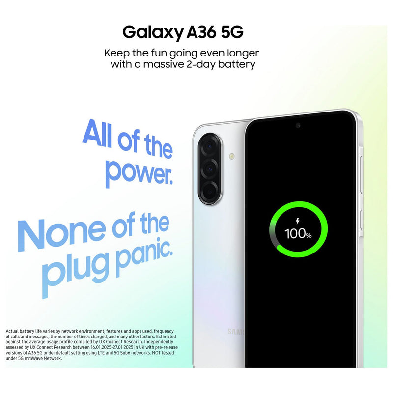 Samsung Galaxy A36 5G smartphone 256GB Lime, imported from the UK