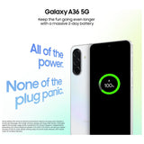 Samsung Galaxy A36 5G smartphone 256GB Lime, imported from the UK