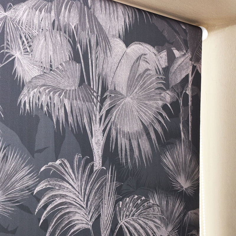 Argos Home Botanical Palm Blackout Grey Roller Blind - 120cm