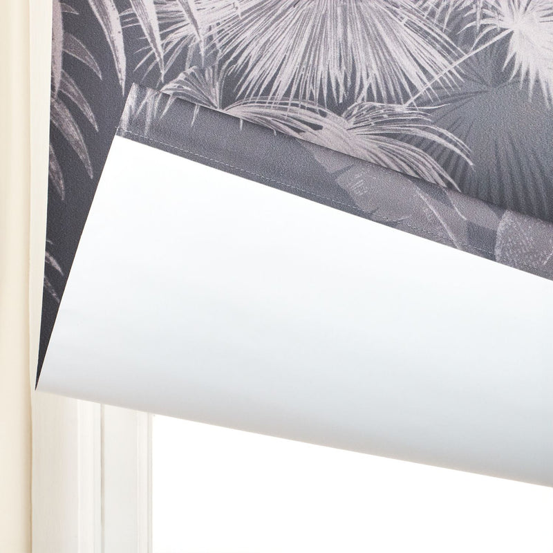Argos Home Botanical Palm Blackout Grey Roller Blind - 120cm