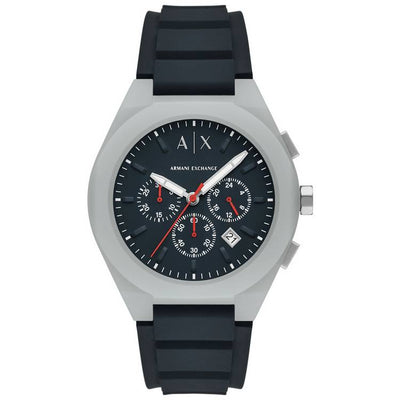 Argos Armani Exchange Men's Charcoal Dial Silicone Strap Chronograph Watch 44mm- Buy online at McGrocer